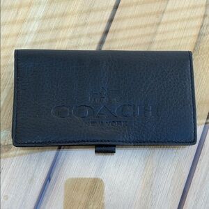 Coach Black Leather check book and Card Holder